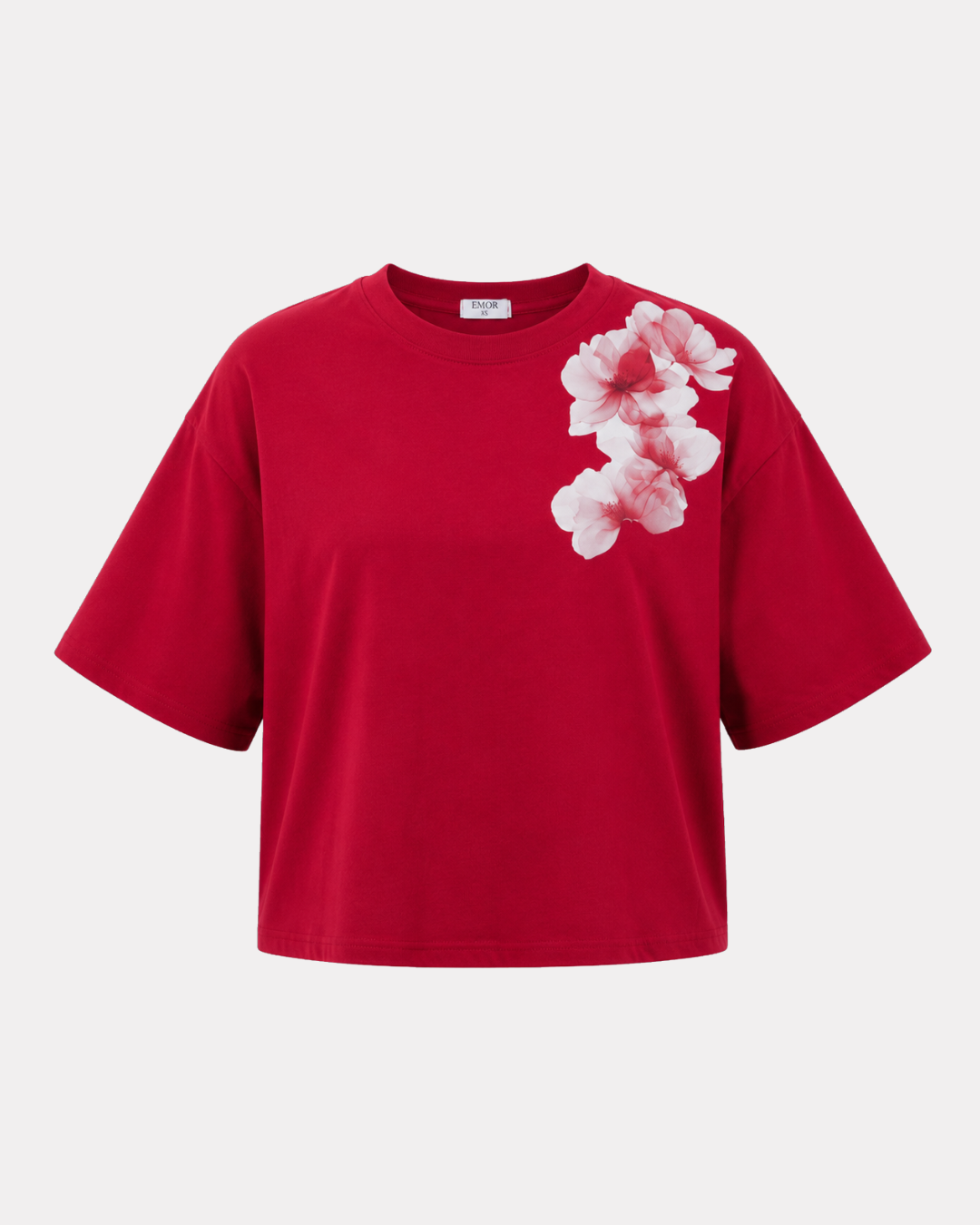 Floral shoulder oversized t-shirt