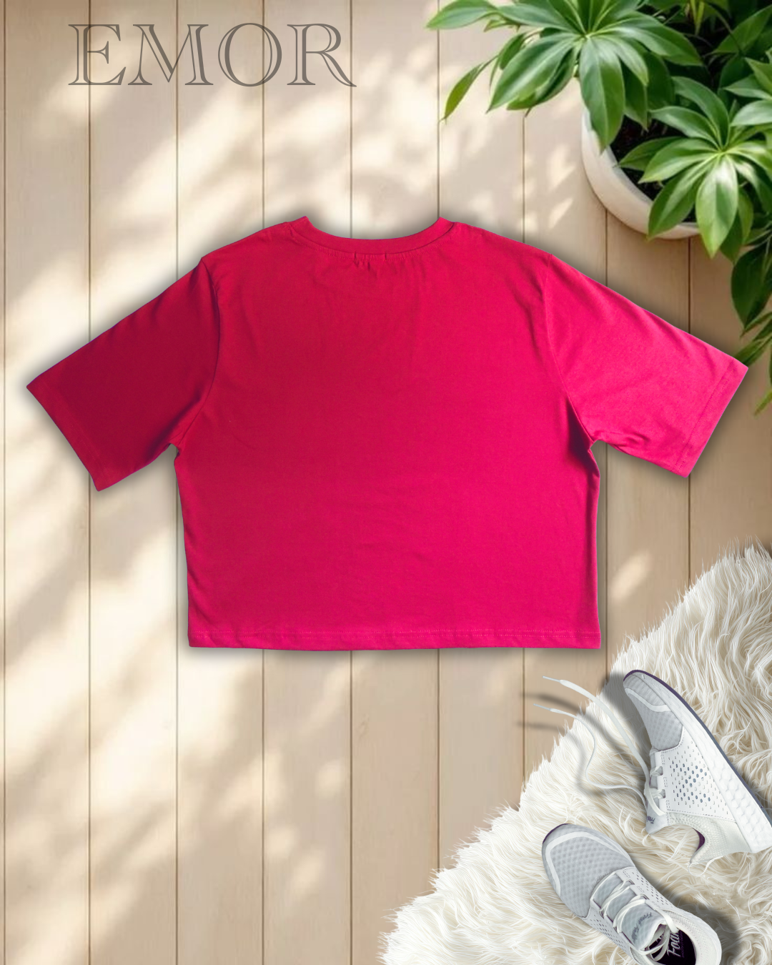 Floral shoulder oversized t-shirt