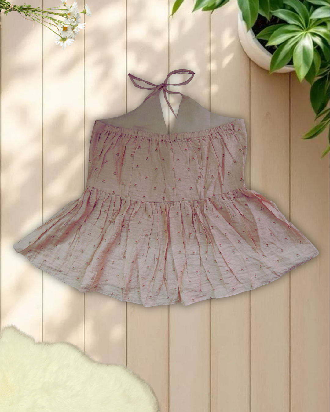 Halter neck floral peplum