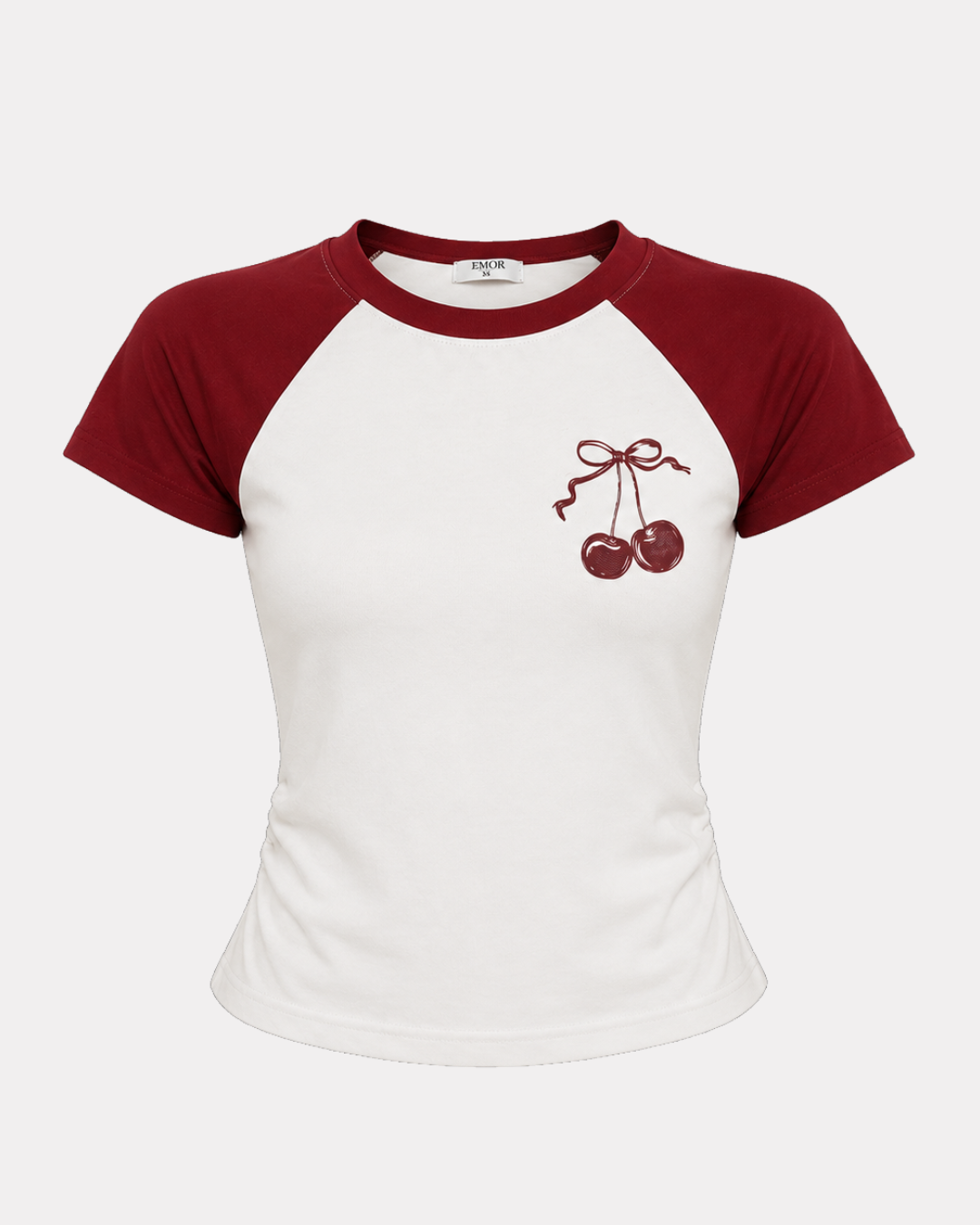 Cherry raglan fitted t-shirt