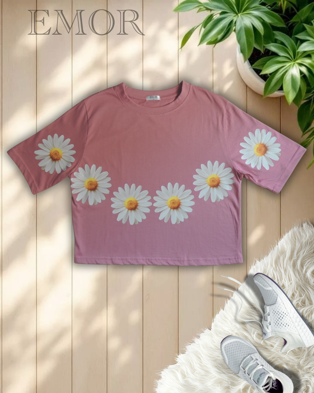 Daisy Print Oversized T-Shirt