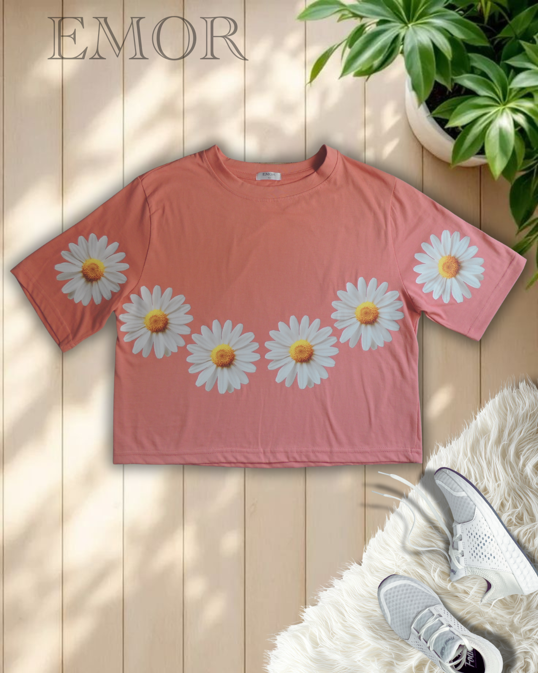Daisy Print Oversized T-Shirt