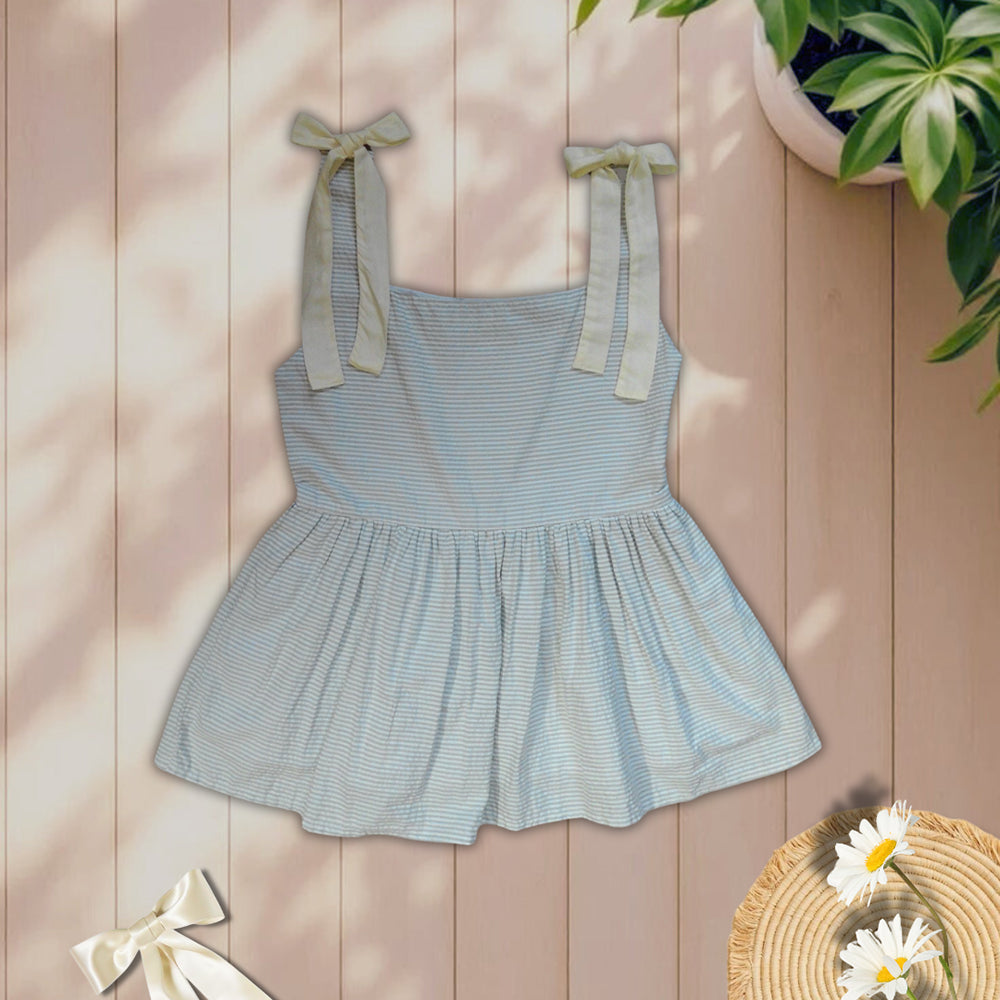 Bow Strap Peplum Top