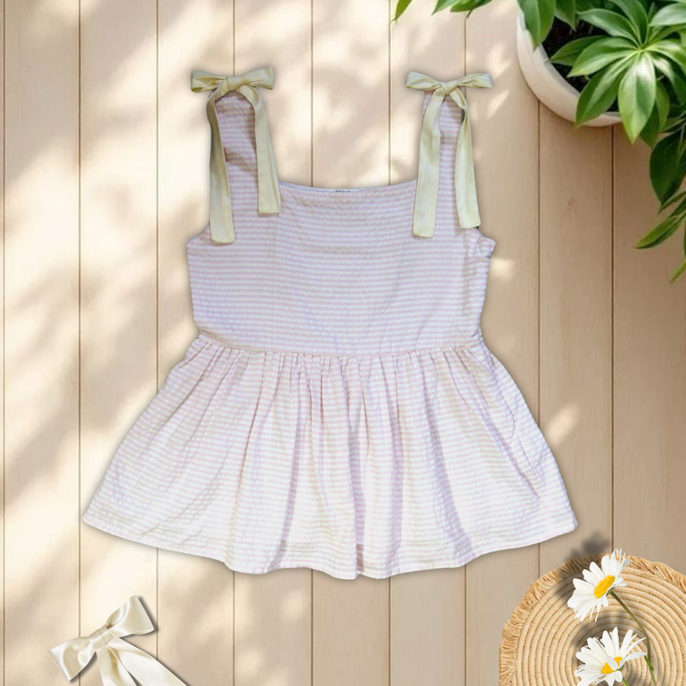 Bow Strap Peplum Top