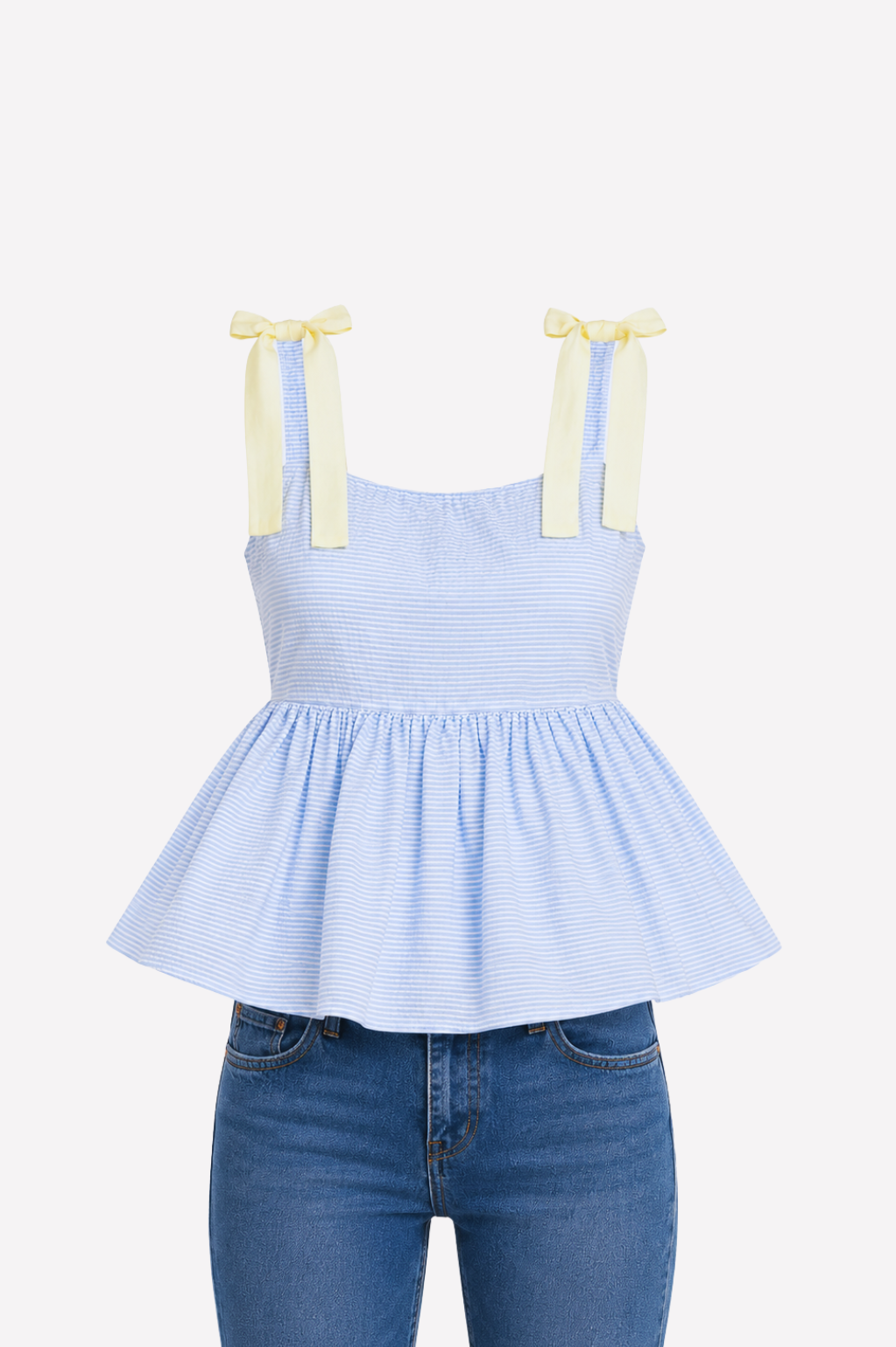 Bow Strap Peplum Top