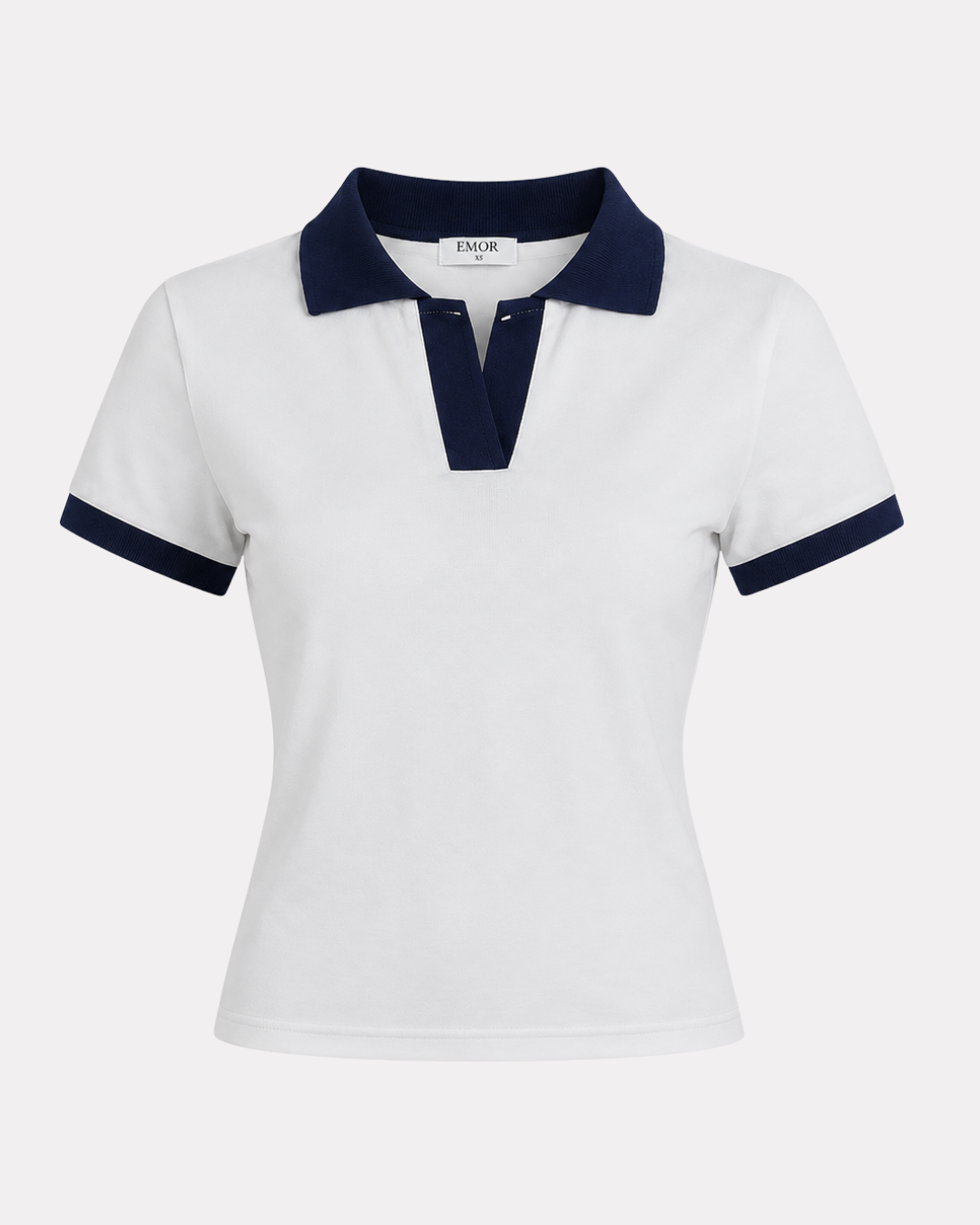 Contrast Collar Fitted T-Shirt