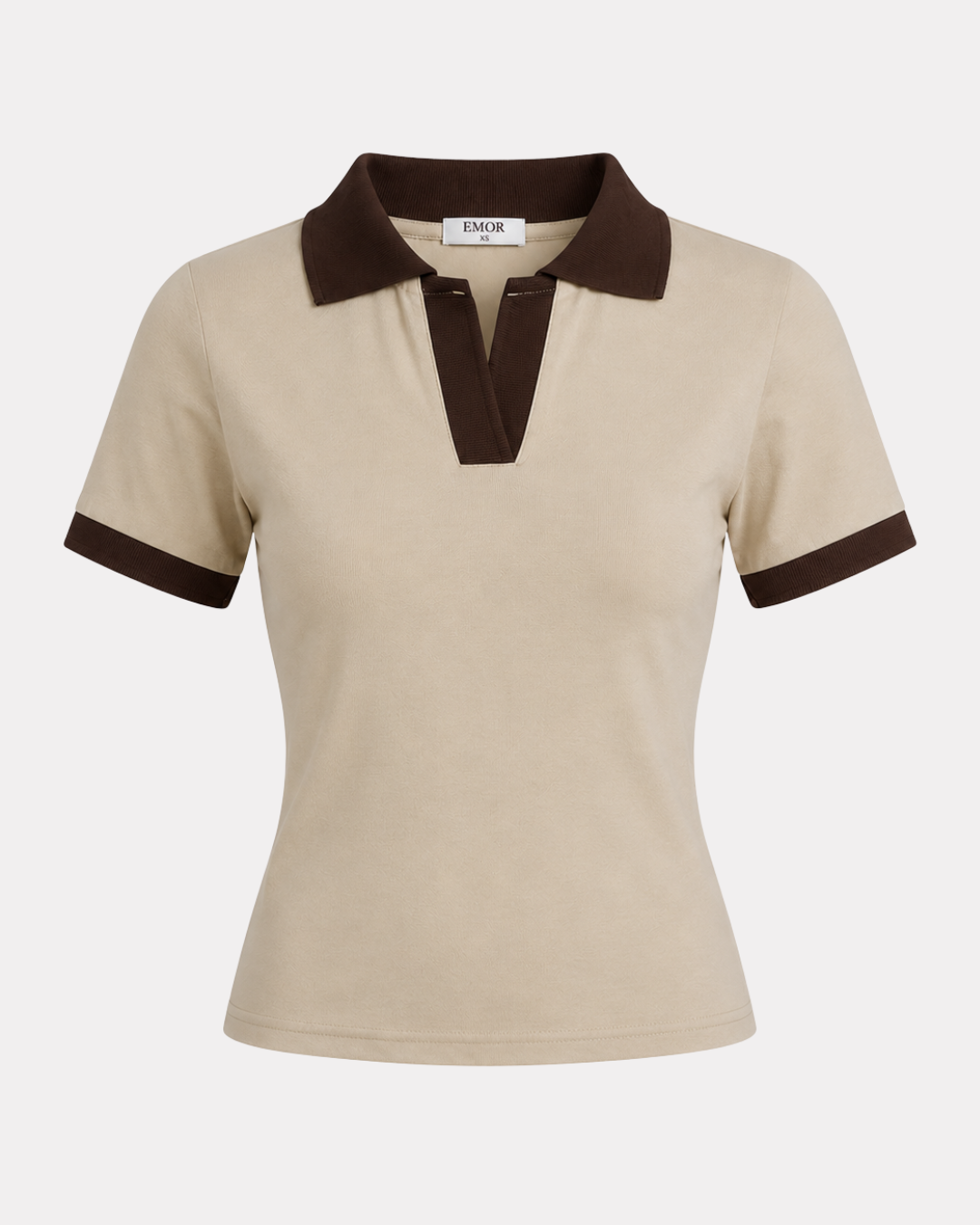 Contrast Collar Fitted T-Shirt